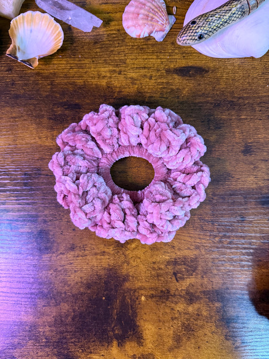 Dusty Rose Velvet Scrunchie