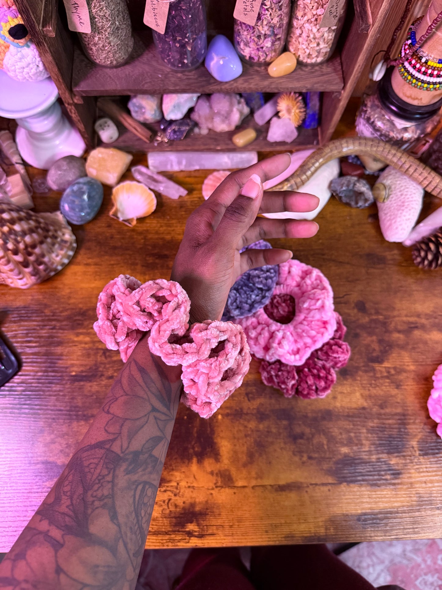 Dusty Rose Velvet Scrunchie