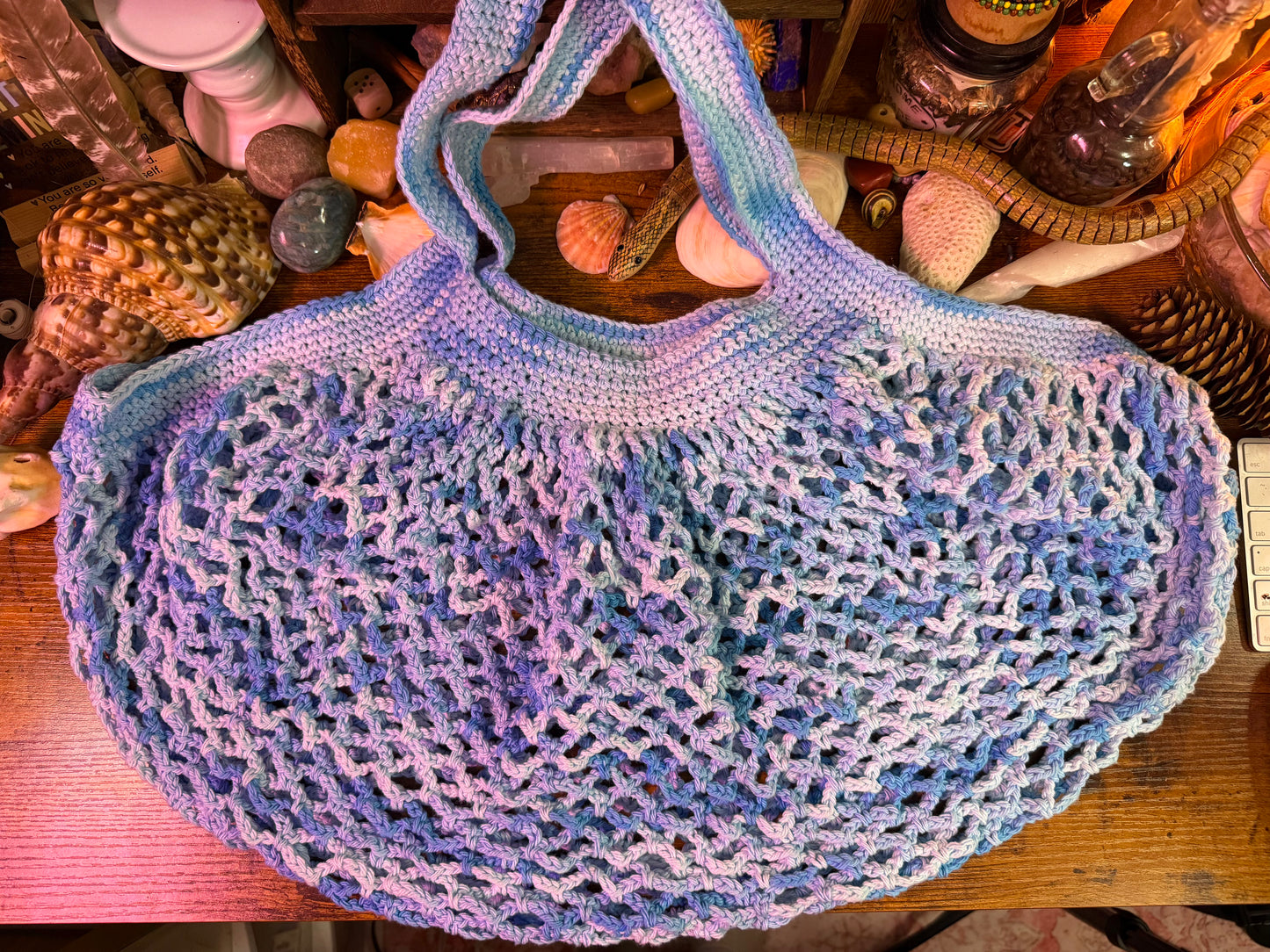 Mesh Market Bag in Swimming Pool