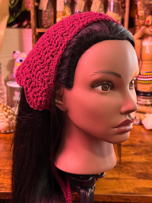 The Magickal Rose’s Custom Order Crochet Headscarf & Bandana with Scalloped border and Picot Stitch